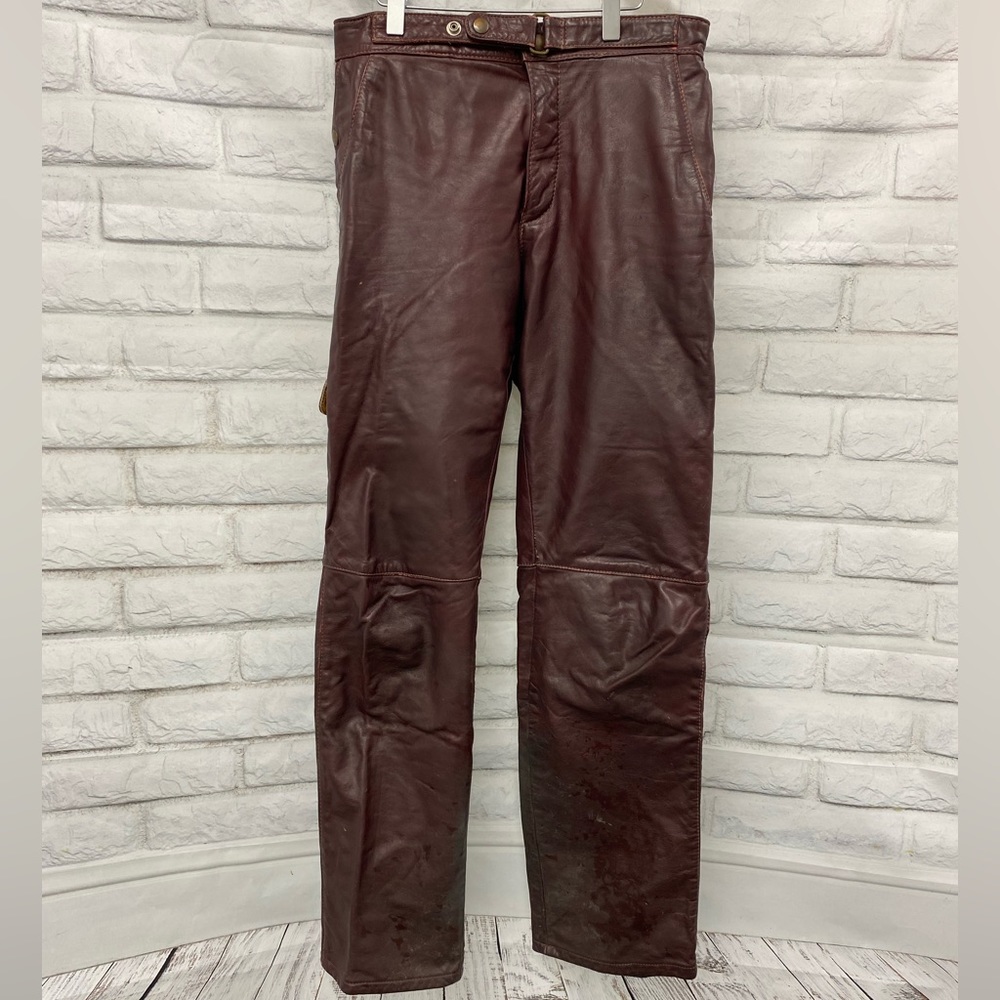 Vintage Taurus women Leather Pant 34 or M Burgundy Brown